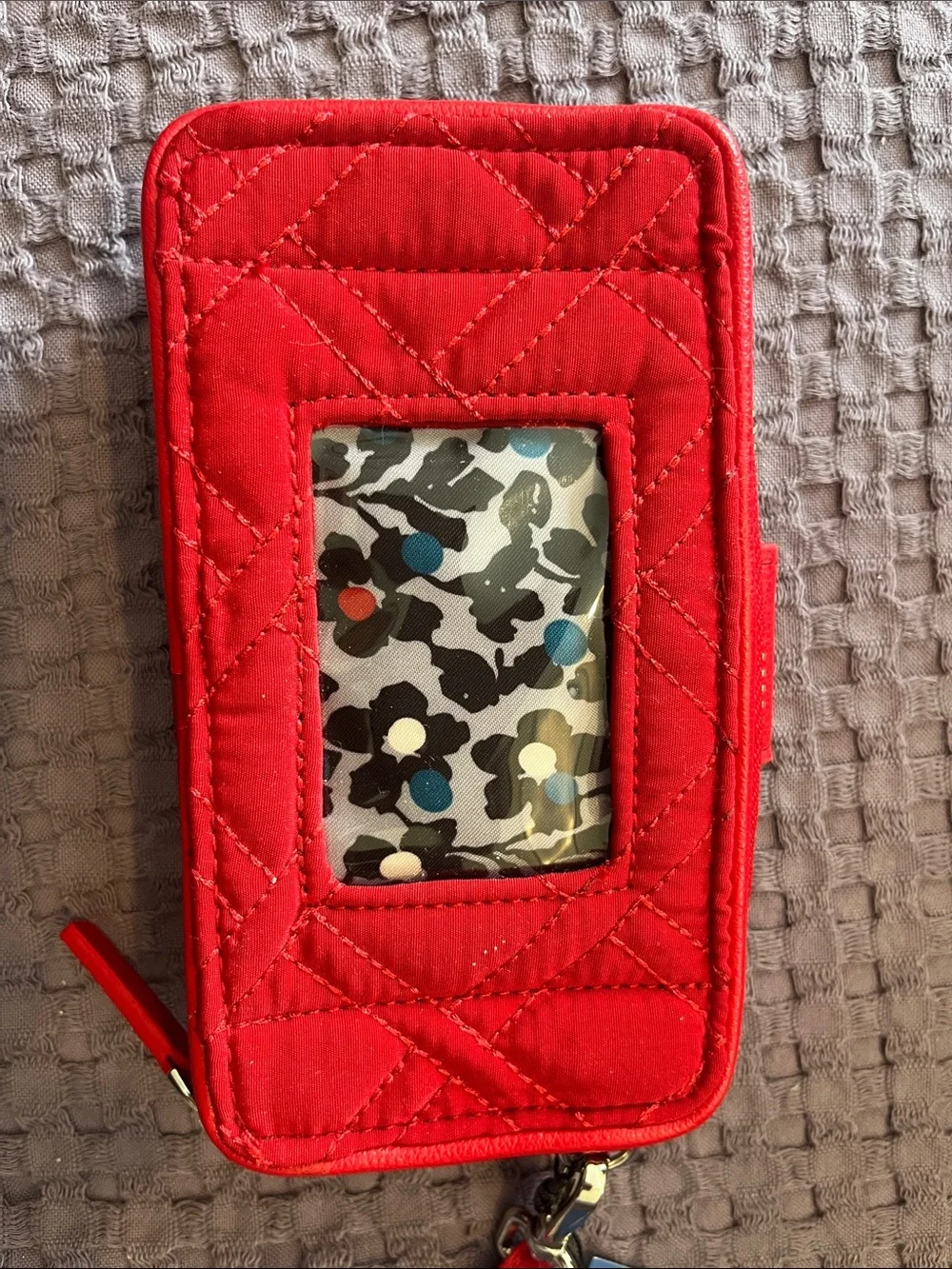 Vera Bradley Cardinal Red Quilted RFID Smartphone Wristlet Wallet NWT.